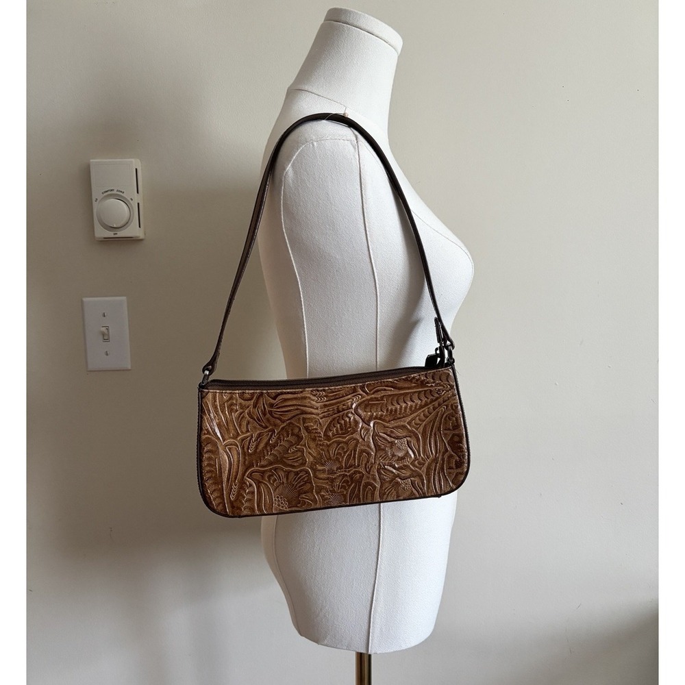 Vintage Tooled Leather Handbag Floral Boho Hippie Western Fairy Brown Tan Q&A
